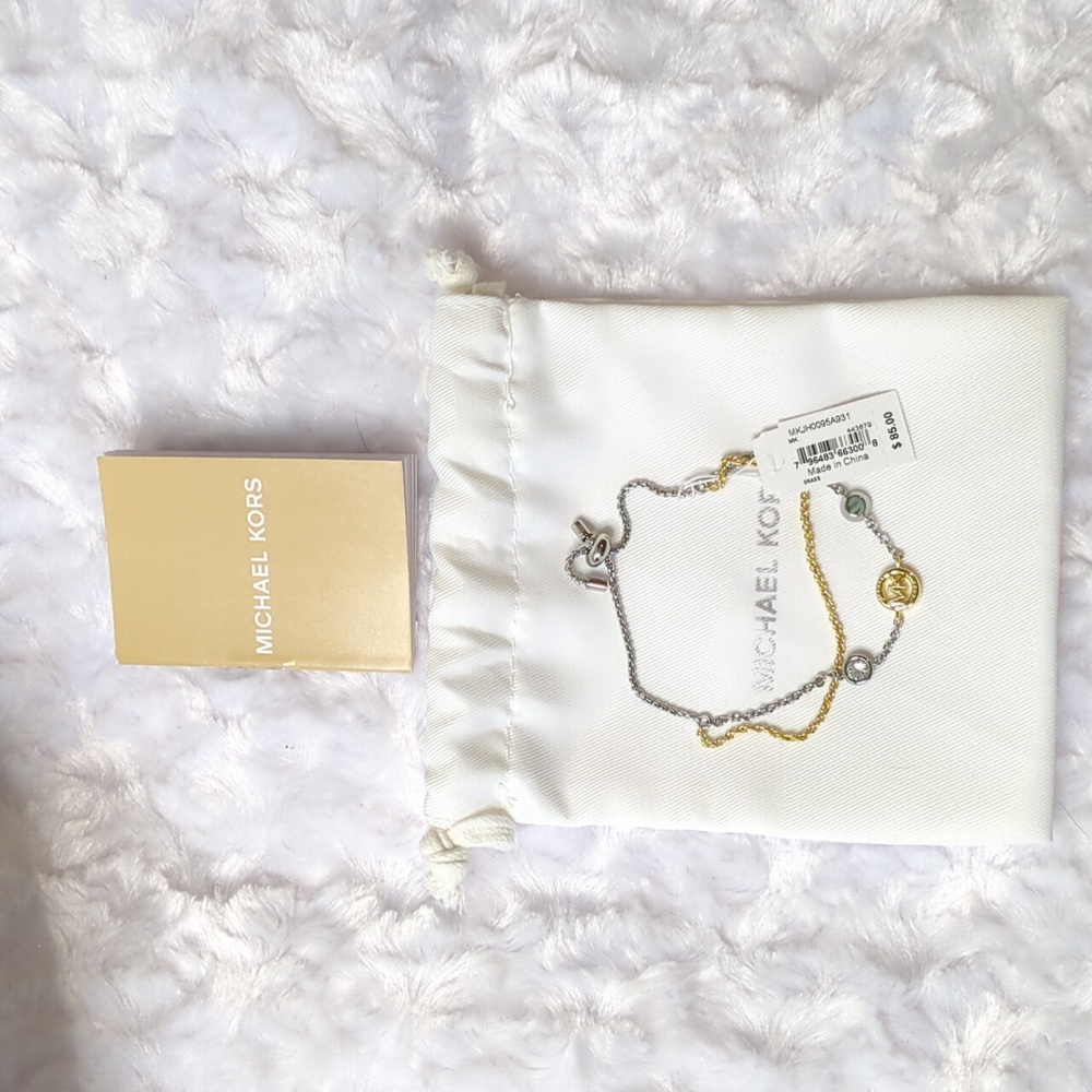 Michael Kors Two-Tone Gold and Silver Logo Bracelet - Picture 3 of 4